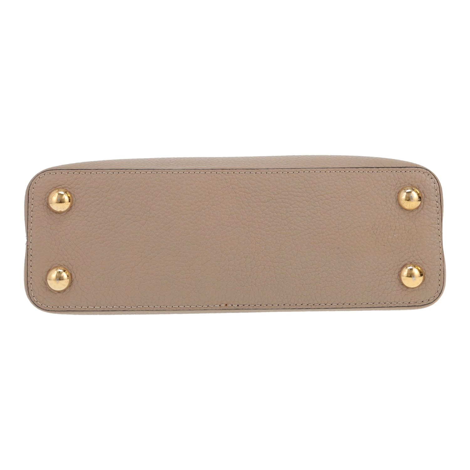 Sac à main Louis Vuitton  Capucines BB en cuir taurillon clémence beige - Detail D1