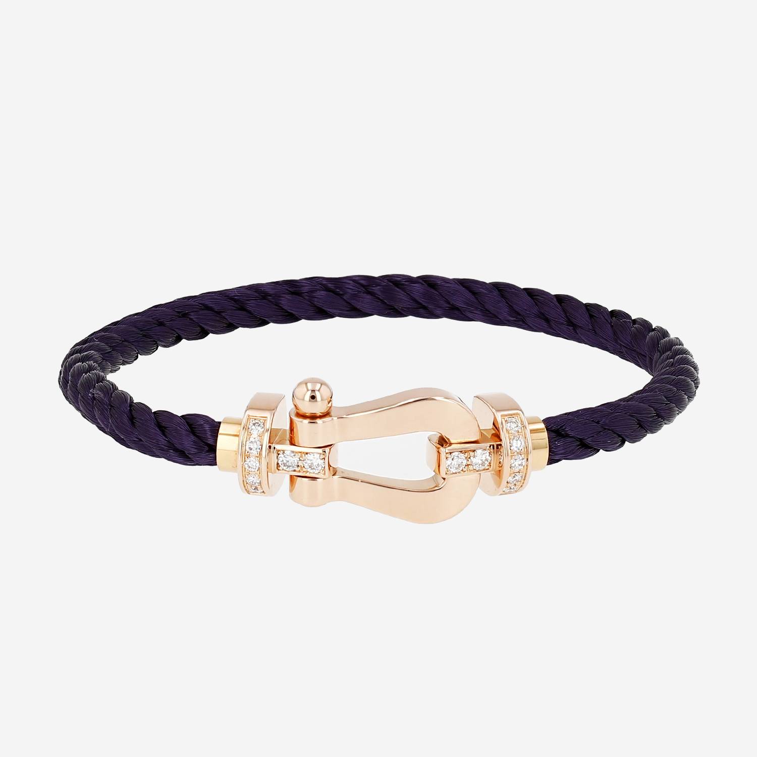 Brazalete Fred Force 10 modelo grande de oro rosa y diamantes