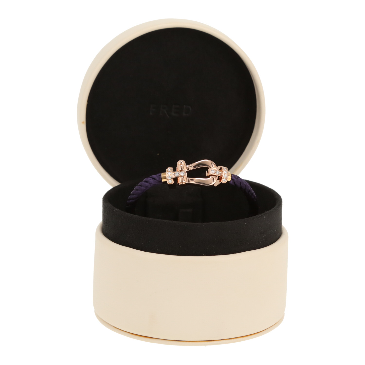 Fred Force 10 large model bracelet in pink gold and diamonds