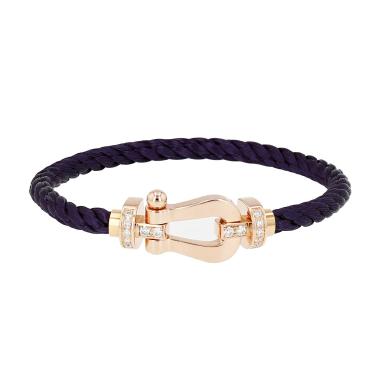 Fred Force 10 large model bracelet in pink gold and diamonds