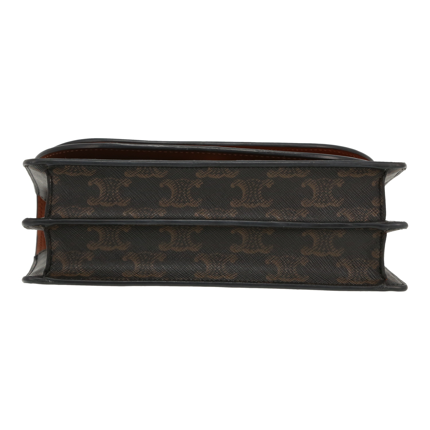 Borsa a tracolla Celine  Wallet On Strap in tela "Triomphe" marrone e pelle marrone - Detail D1