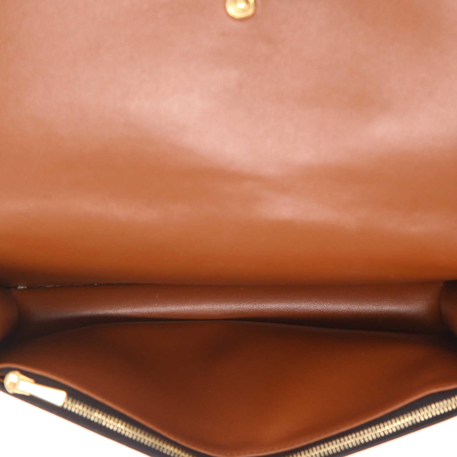 Borsa a tracolla Celine  Wallet On Strap in tela "Triomphe" marrone e pelle marrone - Detail D3