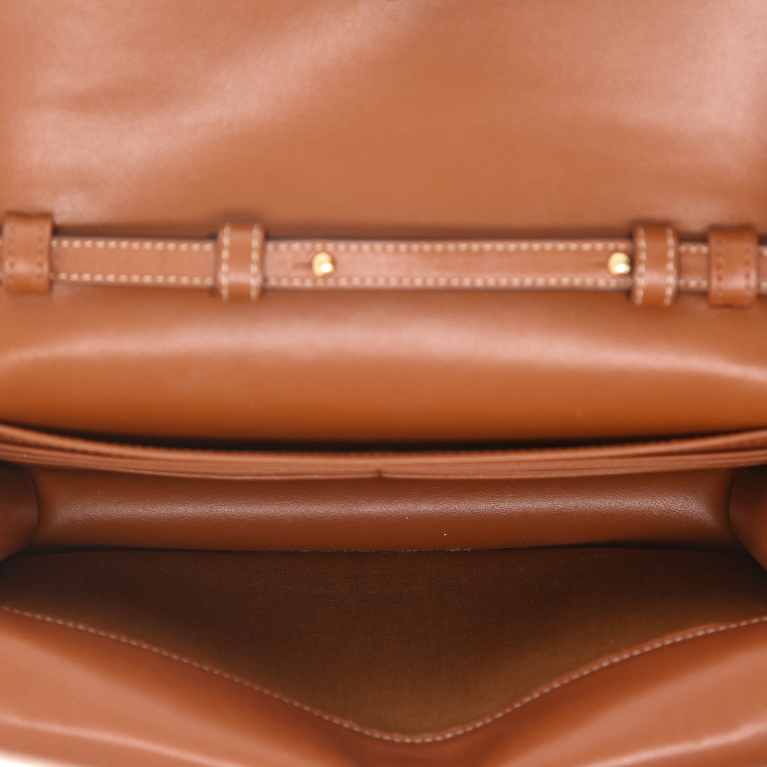 Bolso bandolera Celine  Wallet On Strap en tejido "Triomphe" marrón y cuero marrón - Detail D4