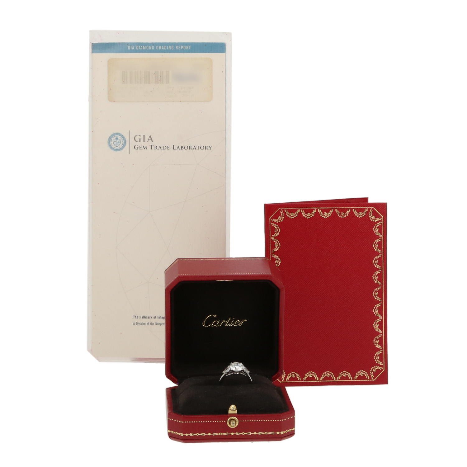 Bague solitaire Cartier  en platine et diamants - Detail D2