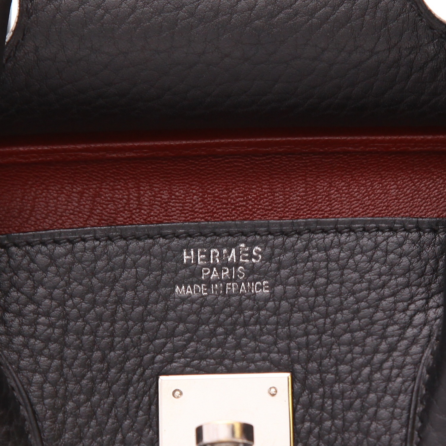 Bolso de mano Hermès  Birkin 35 cm en cuero togo negro - Detail D2