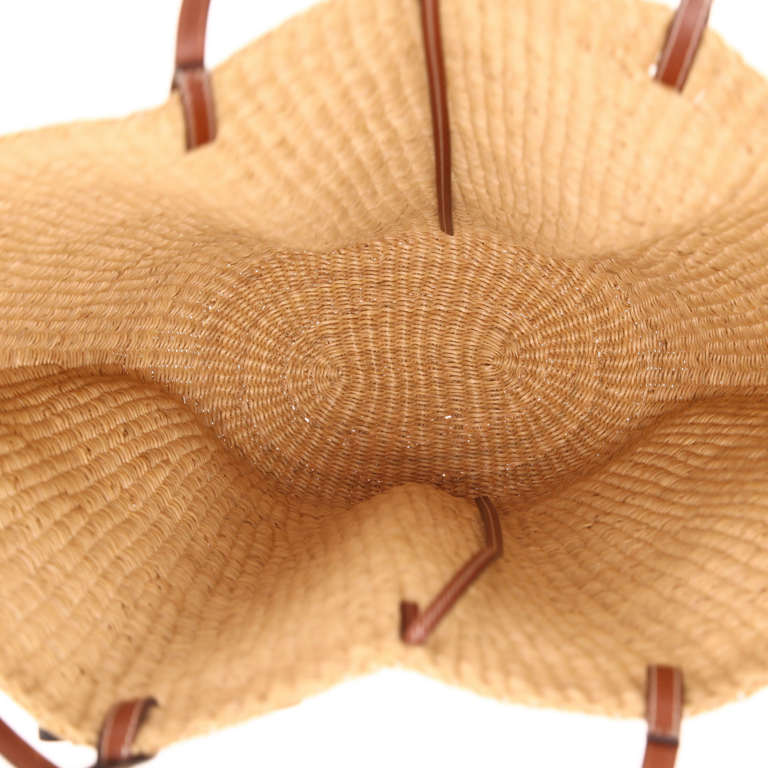 Sac cabas Loewe  Shell en osier tressé beige - Detail D3