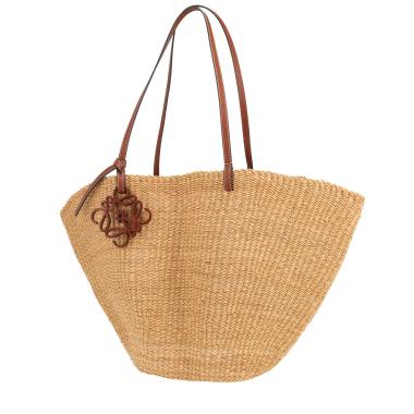 Sac cabas Loewe  Shell en osier tressé beige
