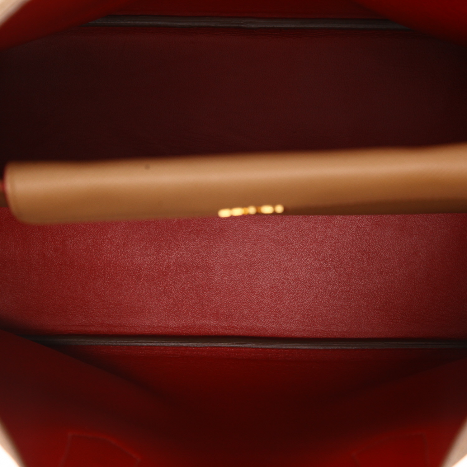 Prada  Double handbag  in beige leather saffiano - Detail D3