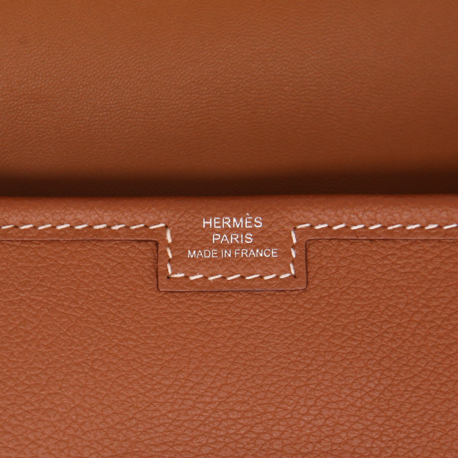 Pochette Hermès  Jige en cuir Evercolor gold - Detail D2