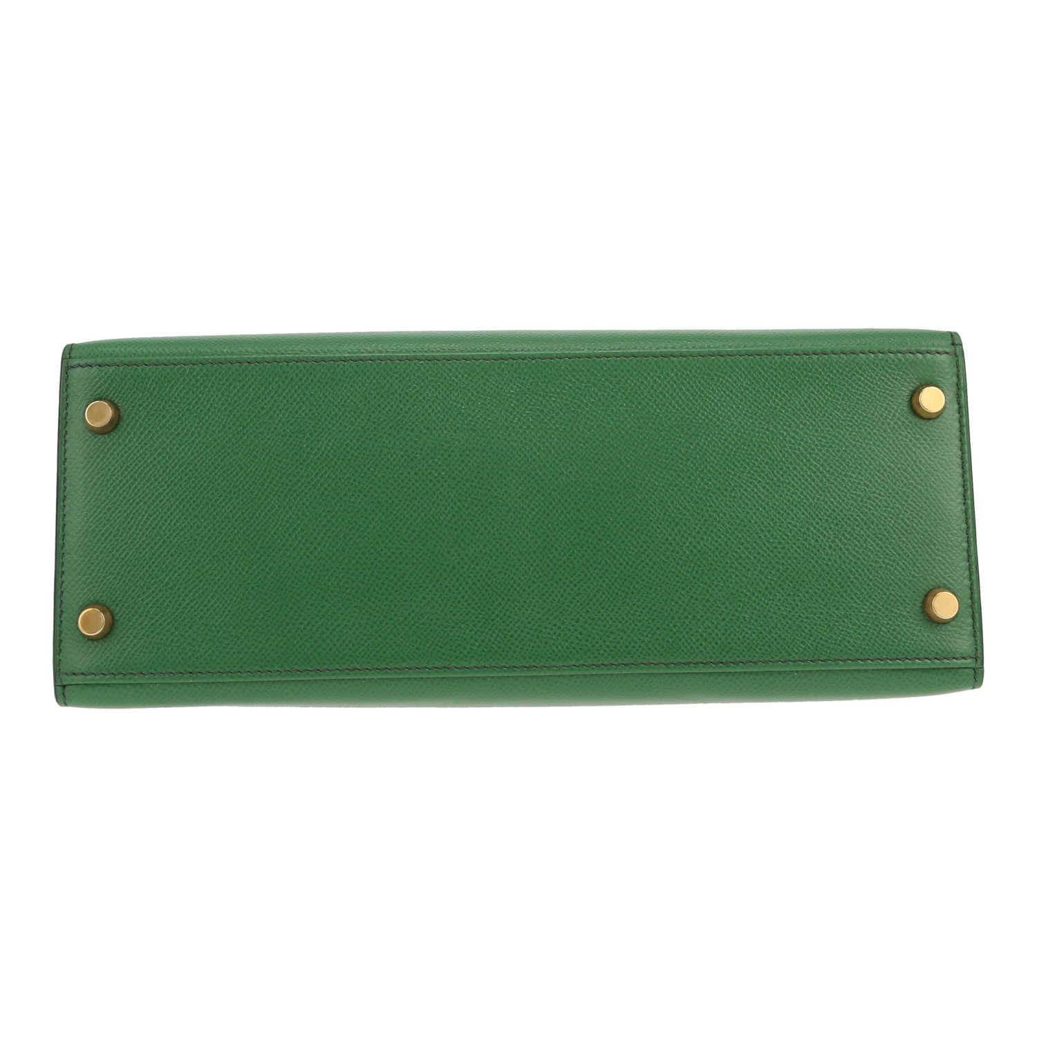 Hermès  Kelly 28 cm handbag  in Vert Bengale Courchevel leather - Detail D1