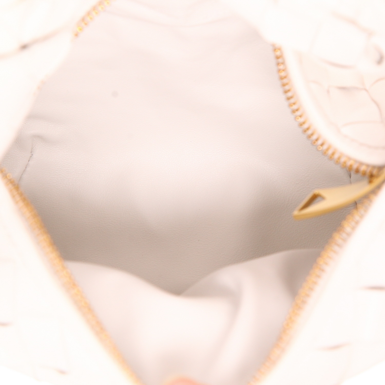 Sac à main Bottega Veneta  Mini Jodie en cuir intrecciato blanc - Detail D3