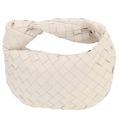 Bottega Veneta Mini Jodie handbag in white intrecciato leather