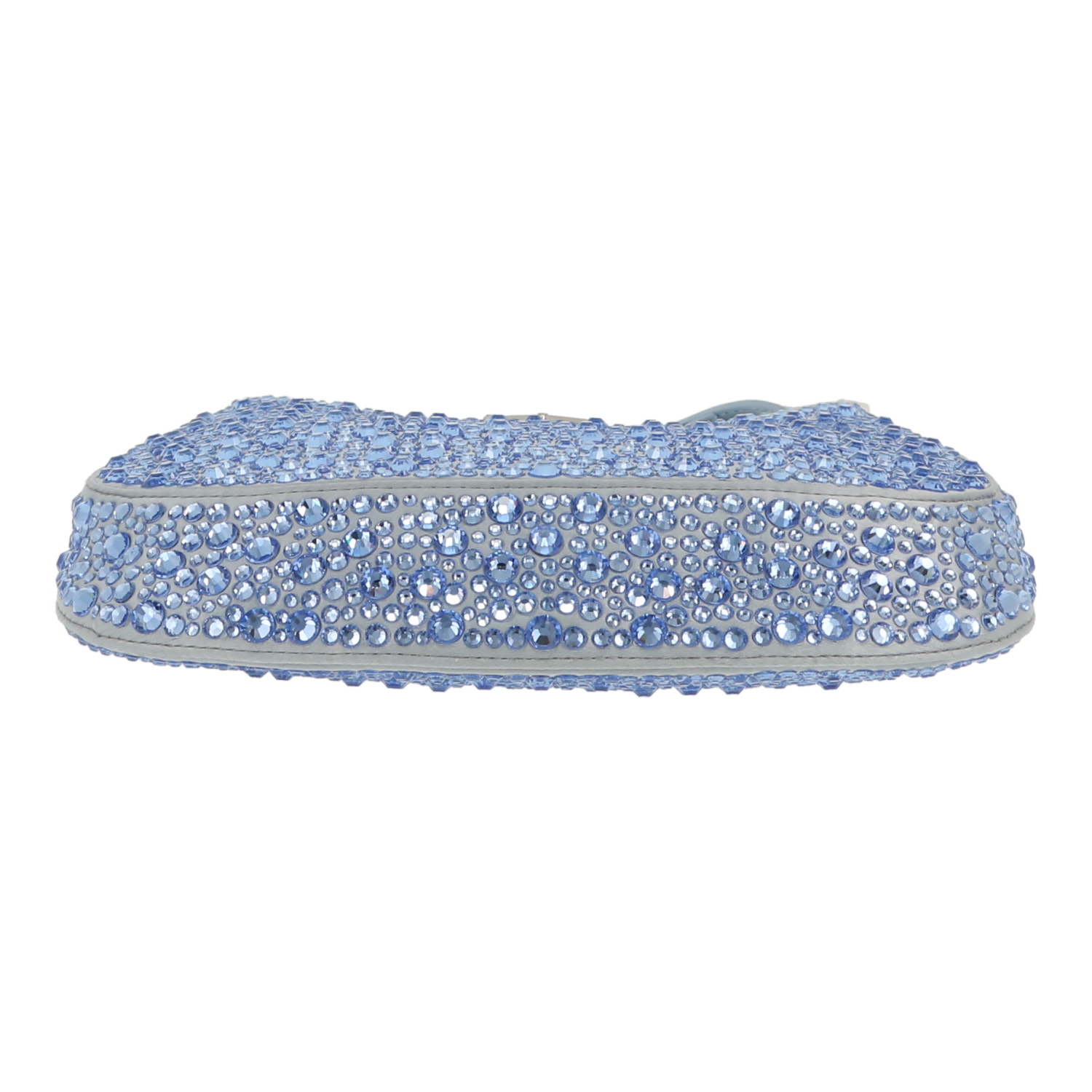 Borsa Prada  Cleo in raso blu e pelle blu - Detail D1