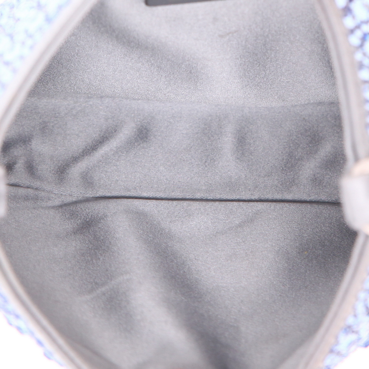 Bolso de mano Prada  Cleo en satén azul y cuero azul - Detail D3