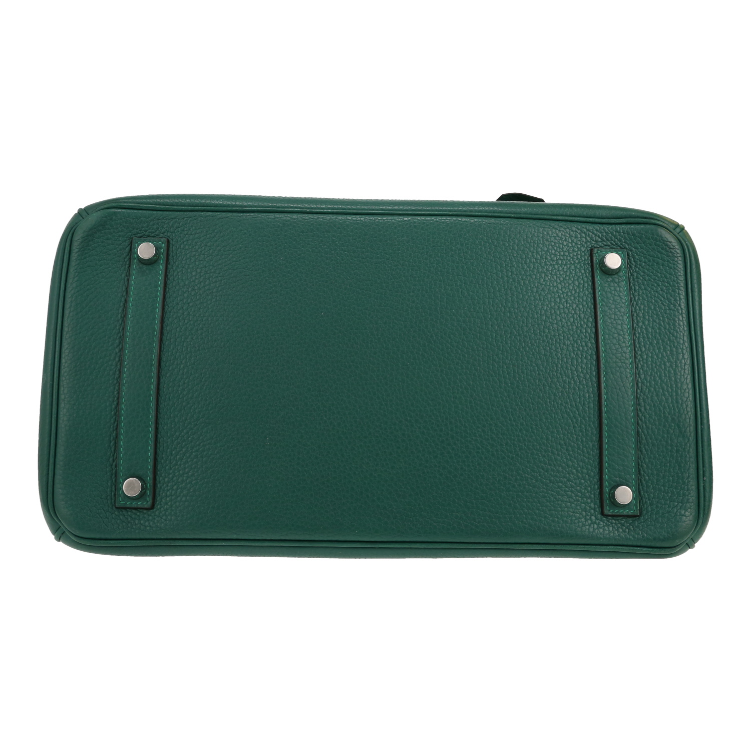 Borsa Hermès  Birkin 35 cm in pelle taurillon clemence verde malachite - Detail D1