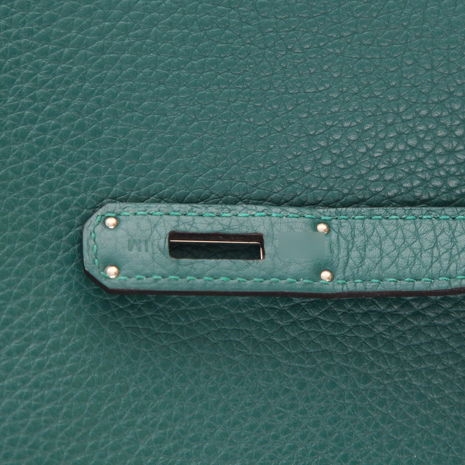 Borsa Hermès  Birkin 35 cm in pelle taurillon clemence verde malachite - Detail D3