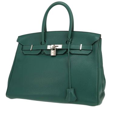 Hermès  Birkin 35 cm handbag  in malachite green leather taurillon clémence