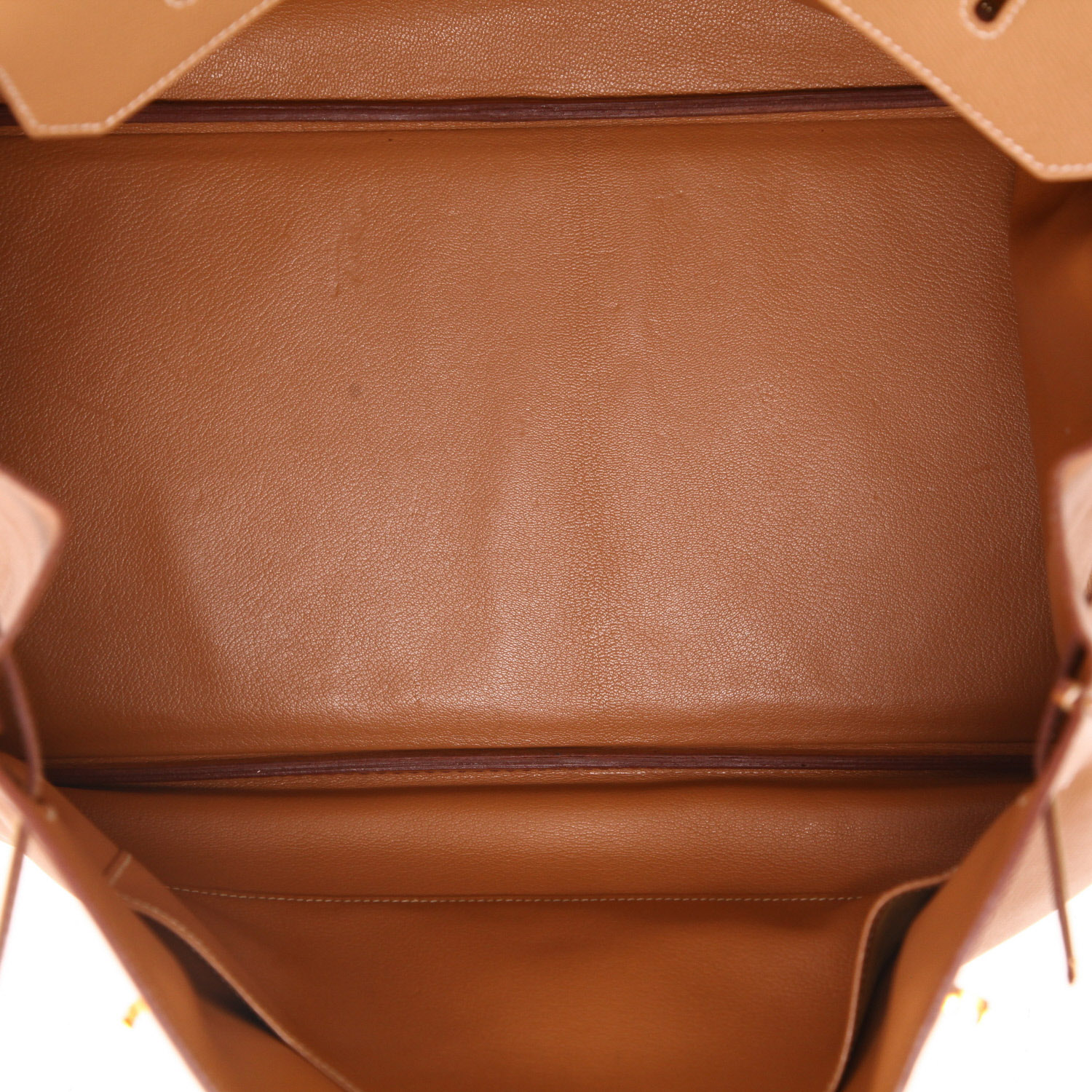 Hermès  Birkin 40 cm handbag  in gold Courchevel leather - Detail D3