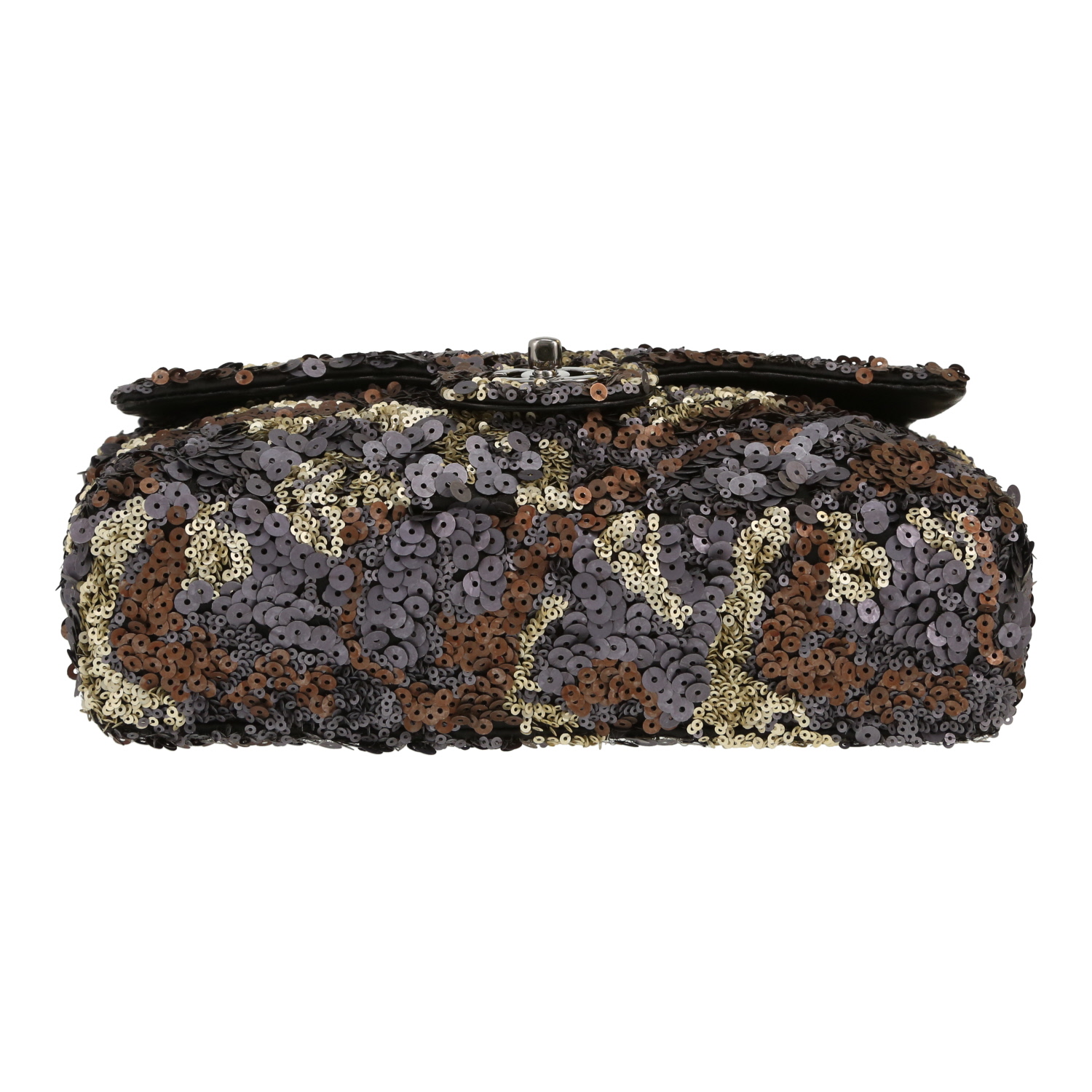 Chanel  Timeless handbag  in brown, silver and golden brown paillette - Detail D1