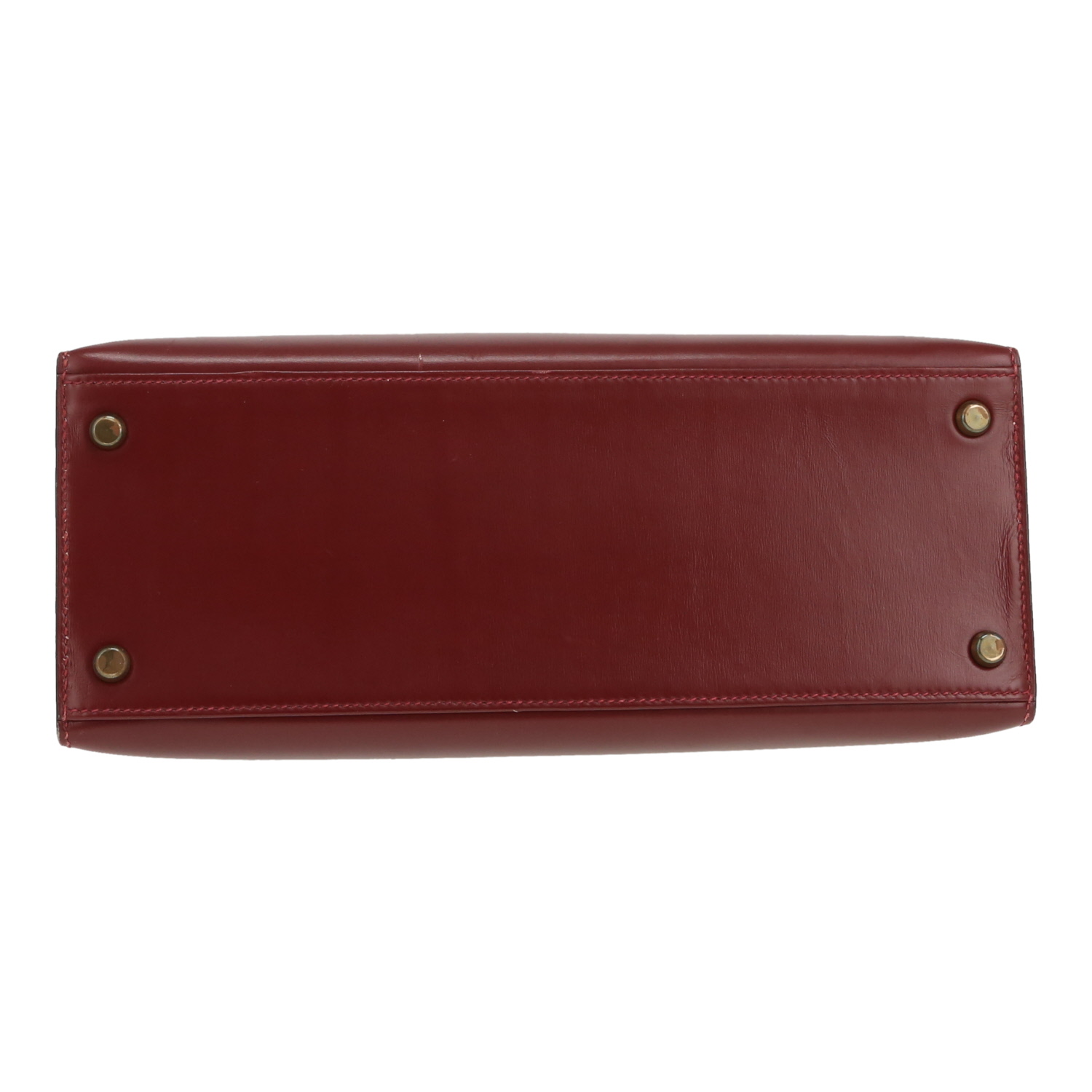 Bolso de mano Hermès  Kelly 28 cm en cuero box rojo H - Detail D1