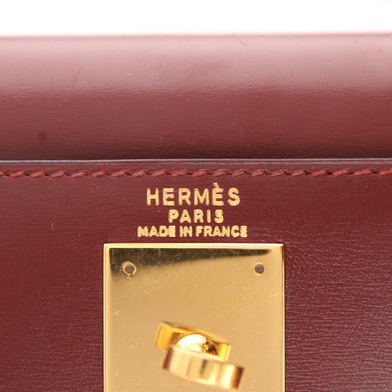 Sac à main Hermès  Kelly 28 cm en cuir box rouge H - Detail D2
