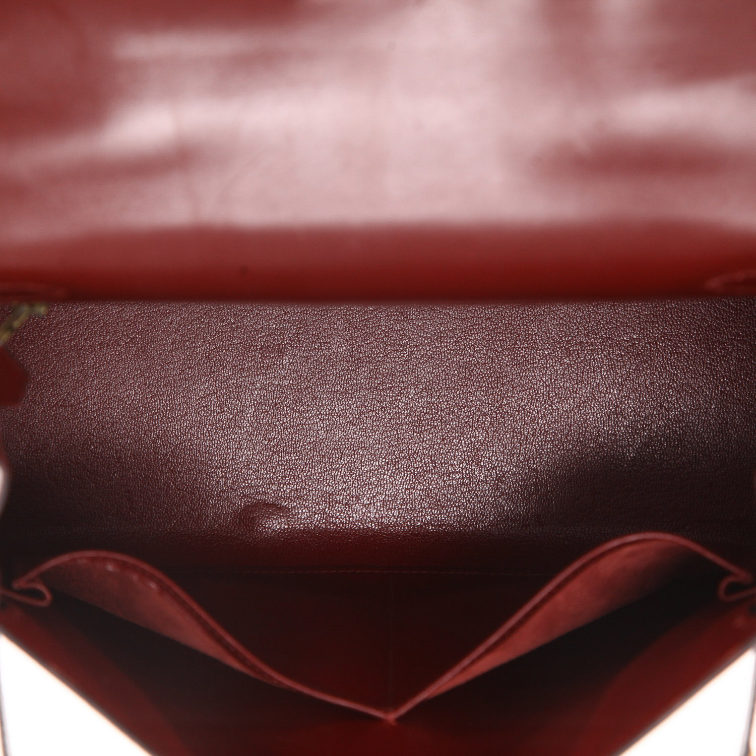 Hermès  Kelly 28 cm handbag  in red H box leather - Detail D3
