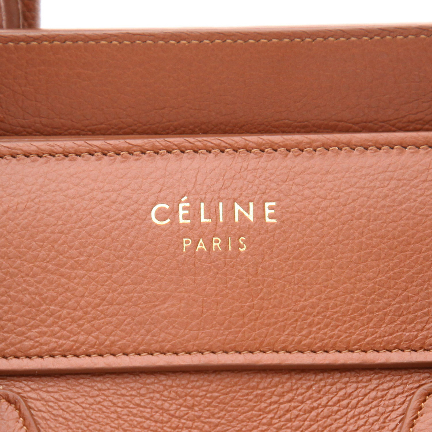 Celine  Luggage handbag  in brown leather - Detail D2