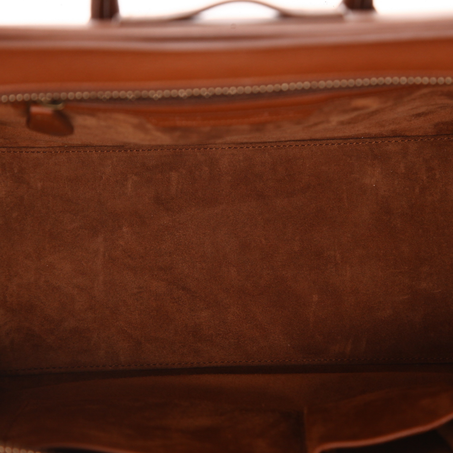 Bolso de mano Celine  Luggage en cuero marrón - Detail D3