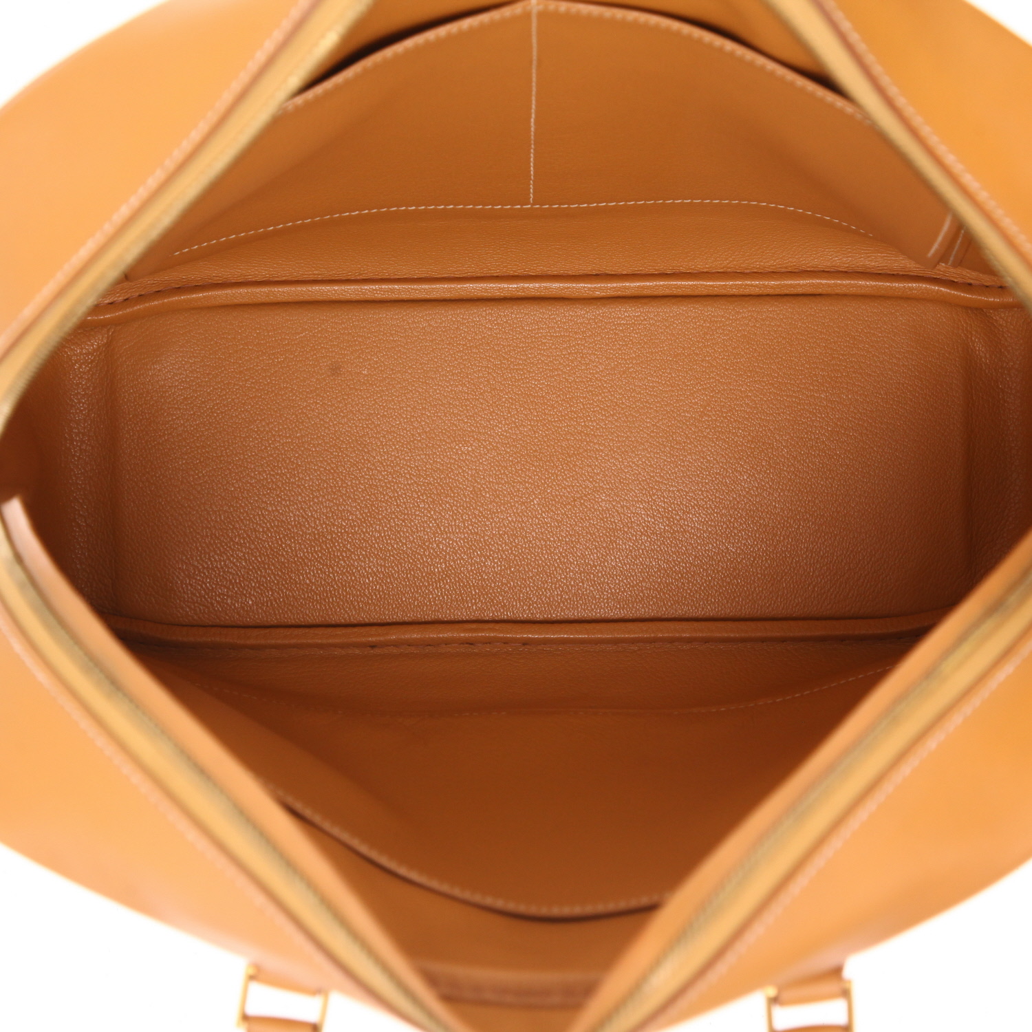 Bolso de mano Hermès «Plume» de piel Gold - Detail D3
