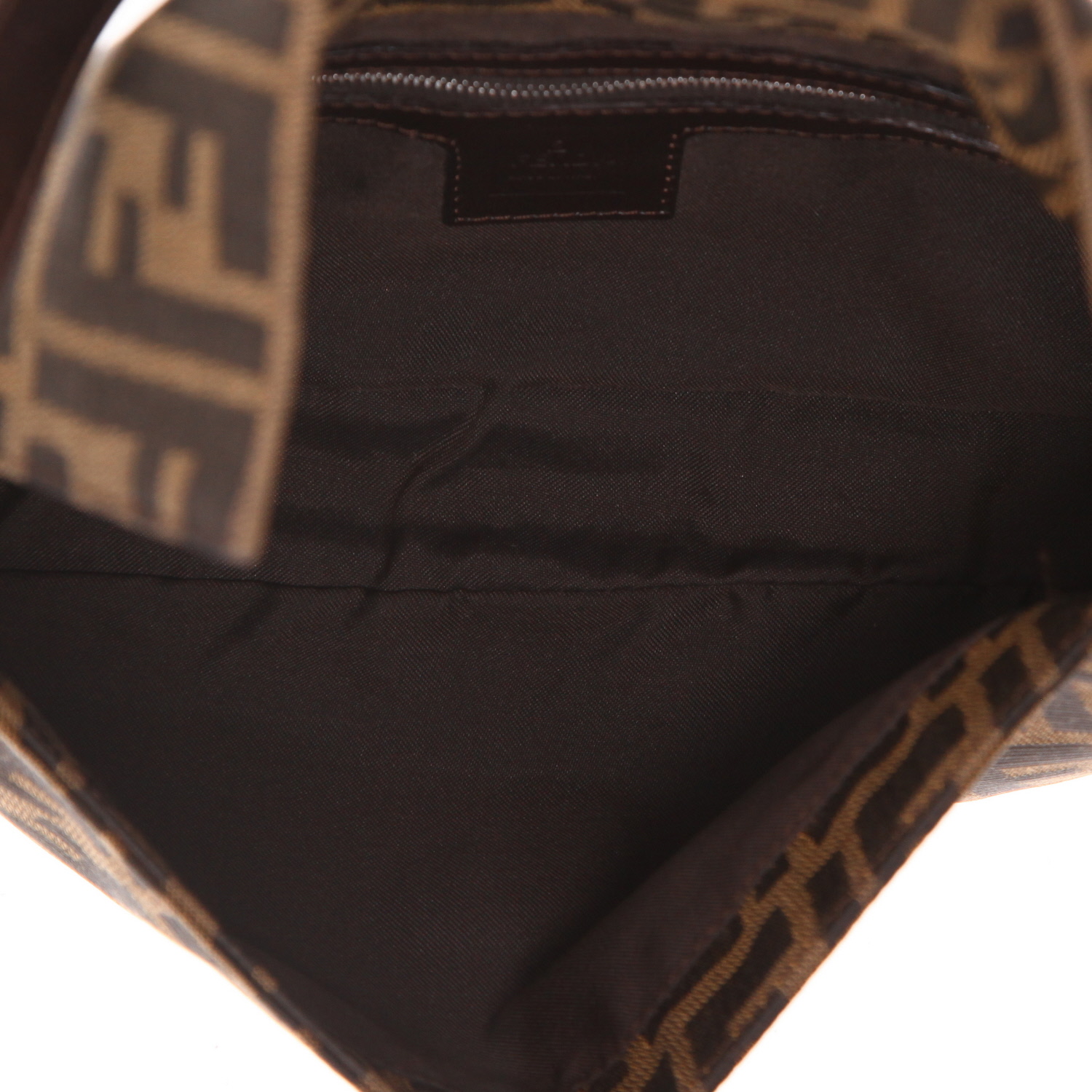 Sac à main Fendi  Baguette en toile siglée marron et cuir marron - Detail D3