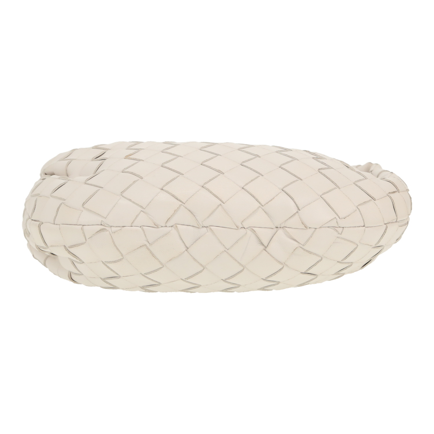 Sac à main Bottega Veneta  Mini Jodie en cuir intrecciato blanc - Detail D1