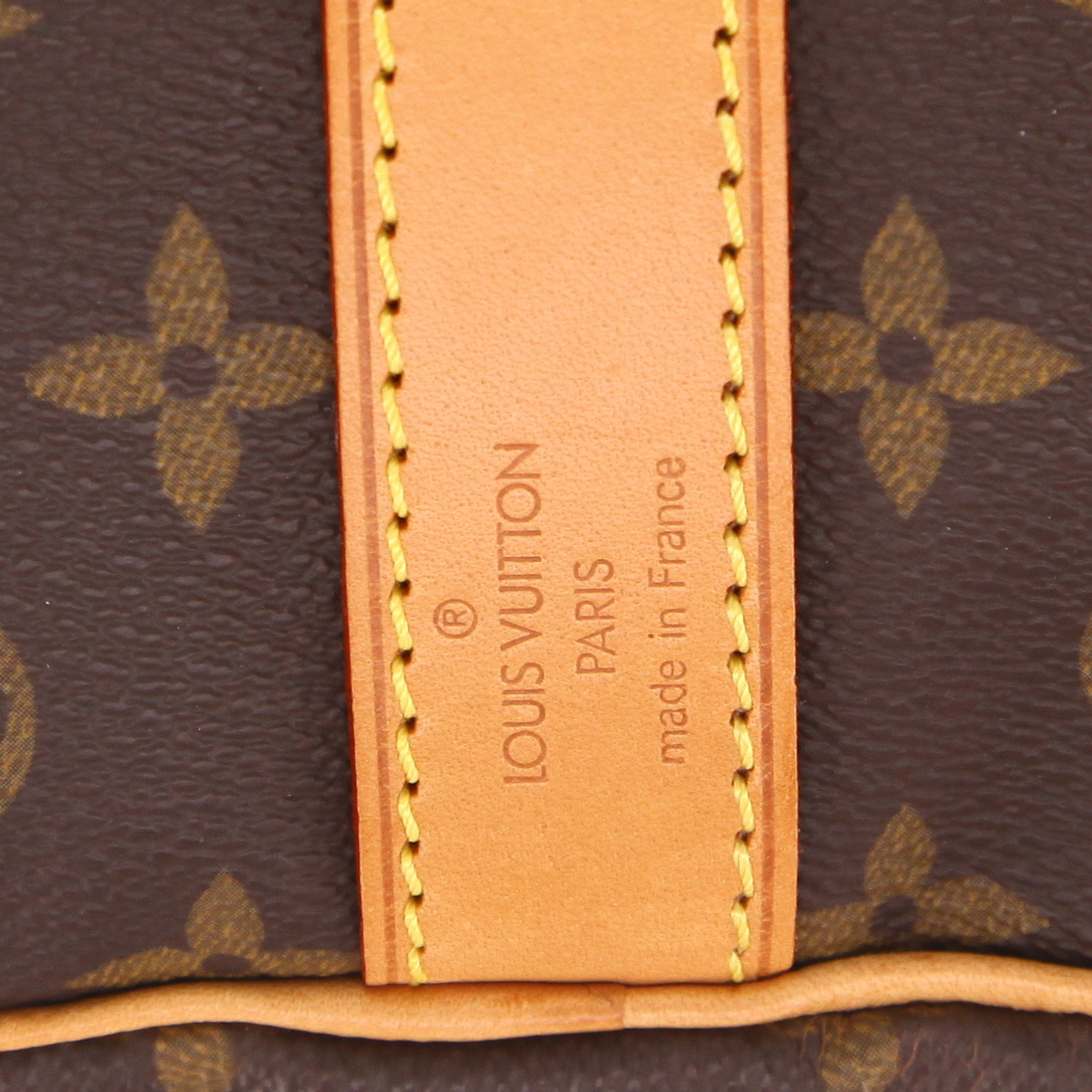 Borsa da viaggio Louis Vuitton  Keepall 50 in tela monogram marrone e pelle naturale - Detail D2