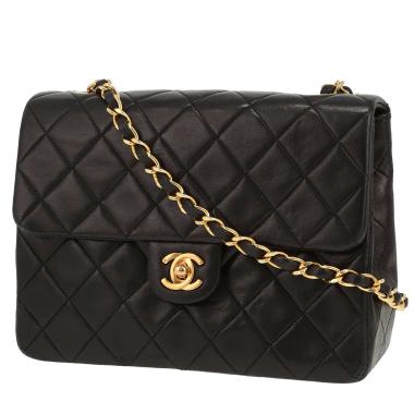Borsa a tracolla Chanel Mini Timeless in pelle trapuntata nera
