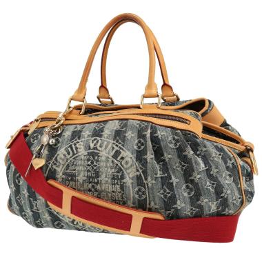 Borsa Louis Vuitton   in tela denim monogram e pelle naturale