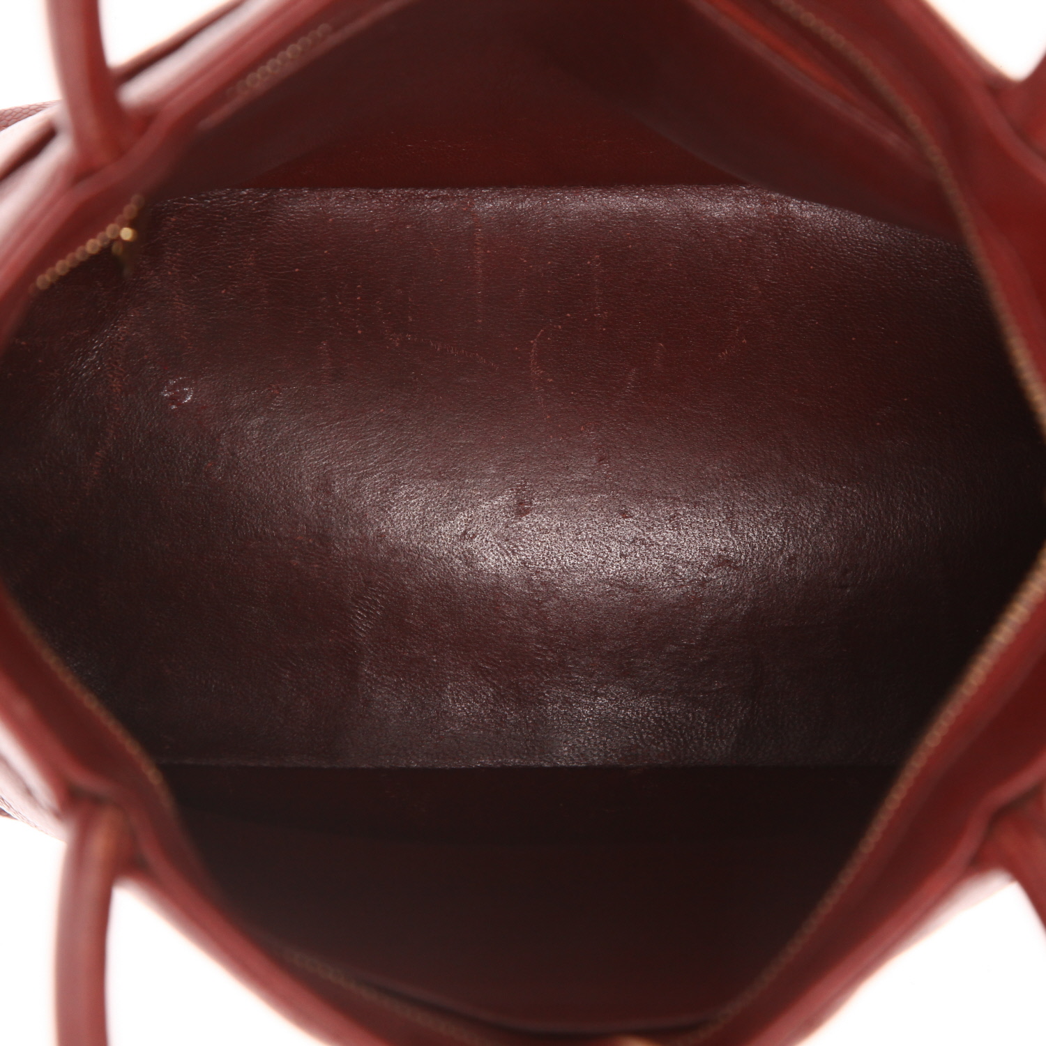 Bolso de mano Chanel  Medaillon en cuero granulado acolchado color burdeos - Detail D3