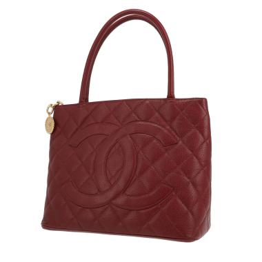 Sac à main Chanel  Medaillon en cuir grainé matelassé bordeaux
