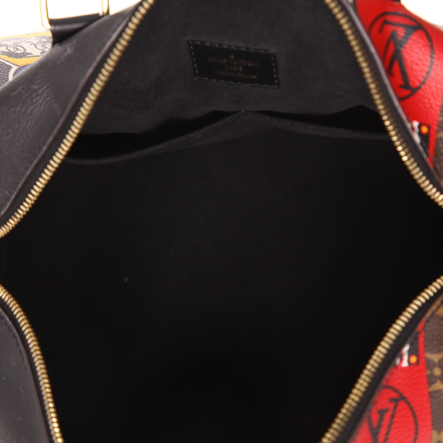 Louis Vuitton  Speedy 30 Kabuki limited edition handbag  in brown monogram canvas  and grey epi leather - Detail D3