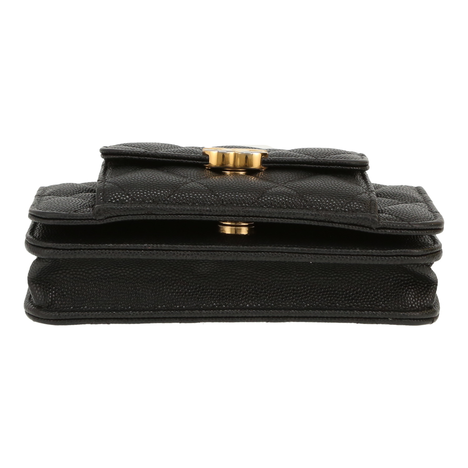 Borsa a tracolla Chanel   mini  in pelle trapuntata nera - Detail D1