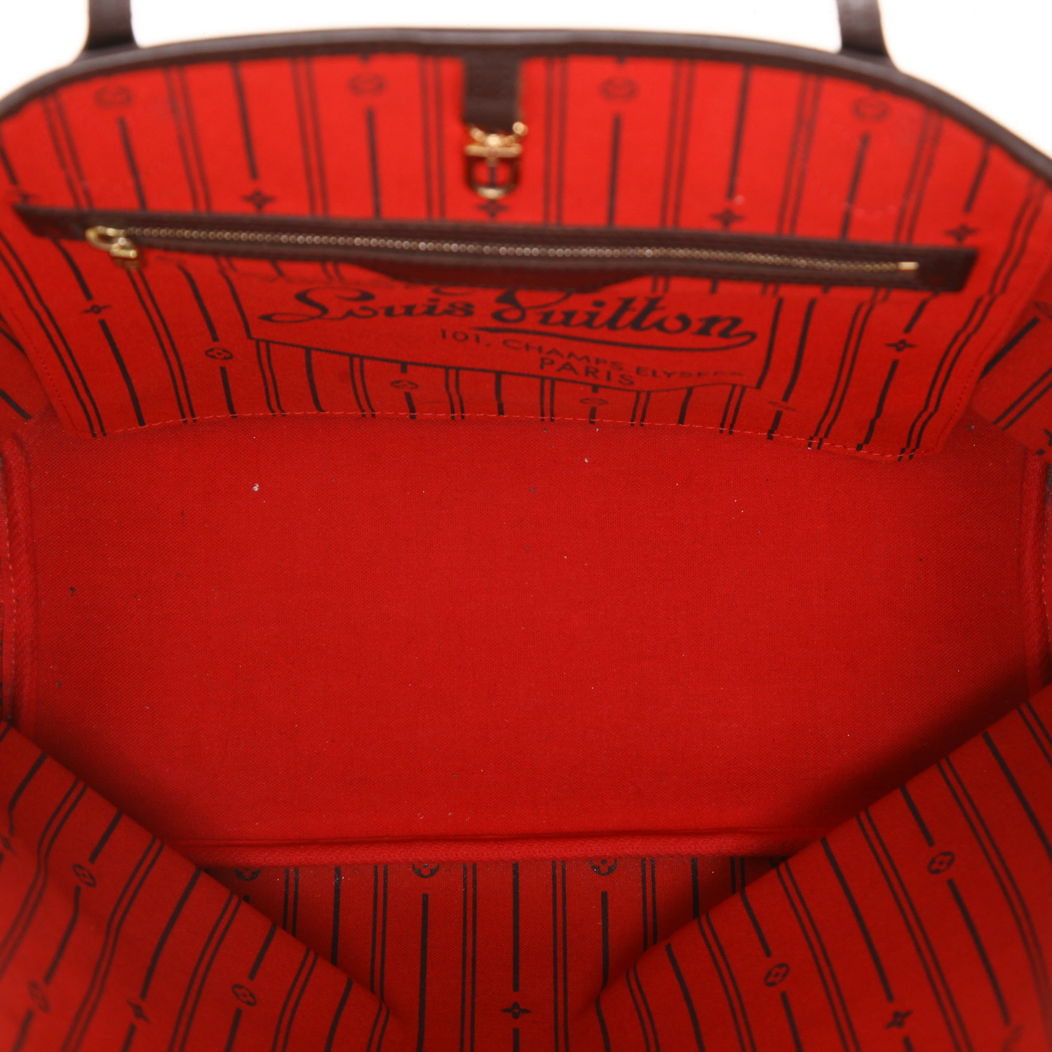 Bolso Cabás Louis Vuitton  Neverfull en lona a cuadros ébano y cuero marrón - Detail D3