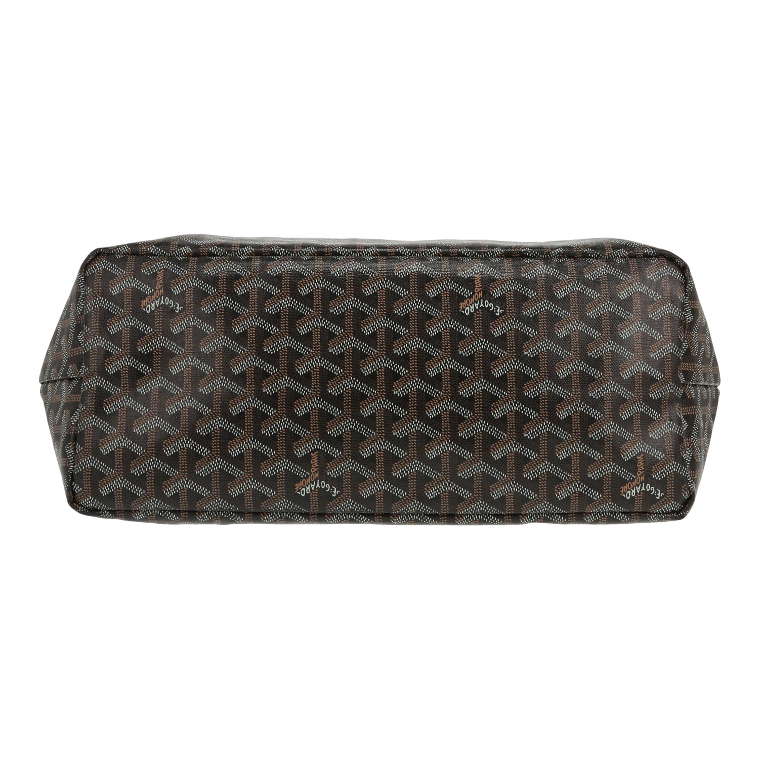 Goyard  Saint-Louis shopping bag  in black Goyard canvas  and brown leather - Detail D1