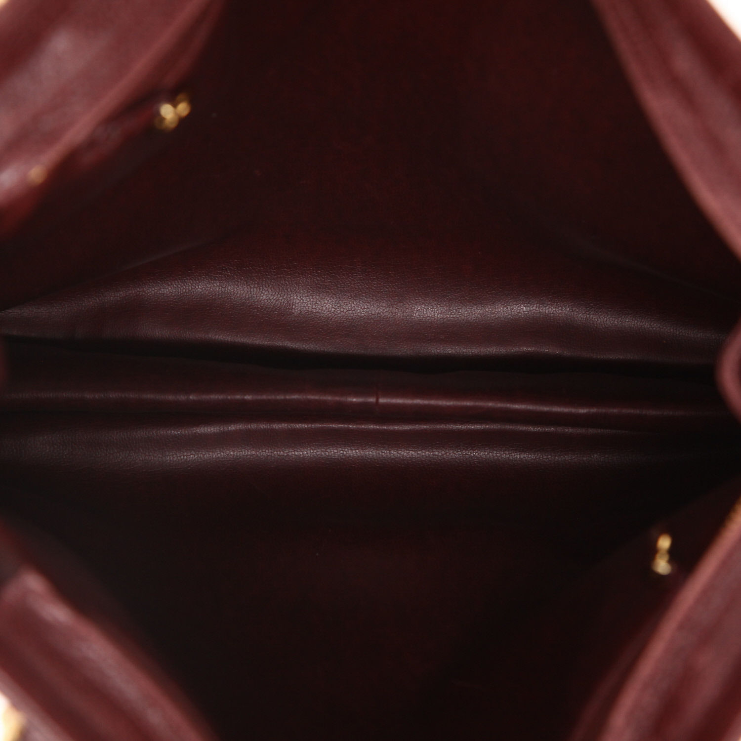 Chanel  Triple Coco handbag  in burgundy grained leather - Detail D3