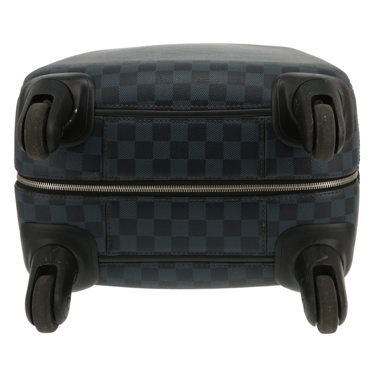 Valigia rigida Louis Vuitton  Zephyr in tela a scacchi nera e blu - Detail D1