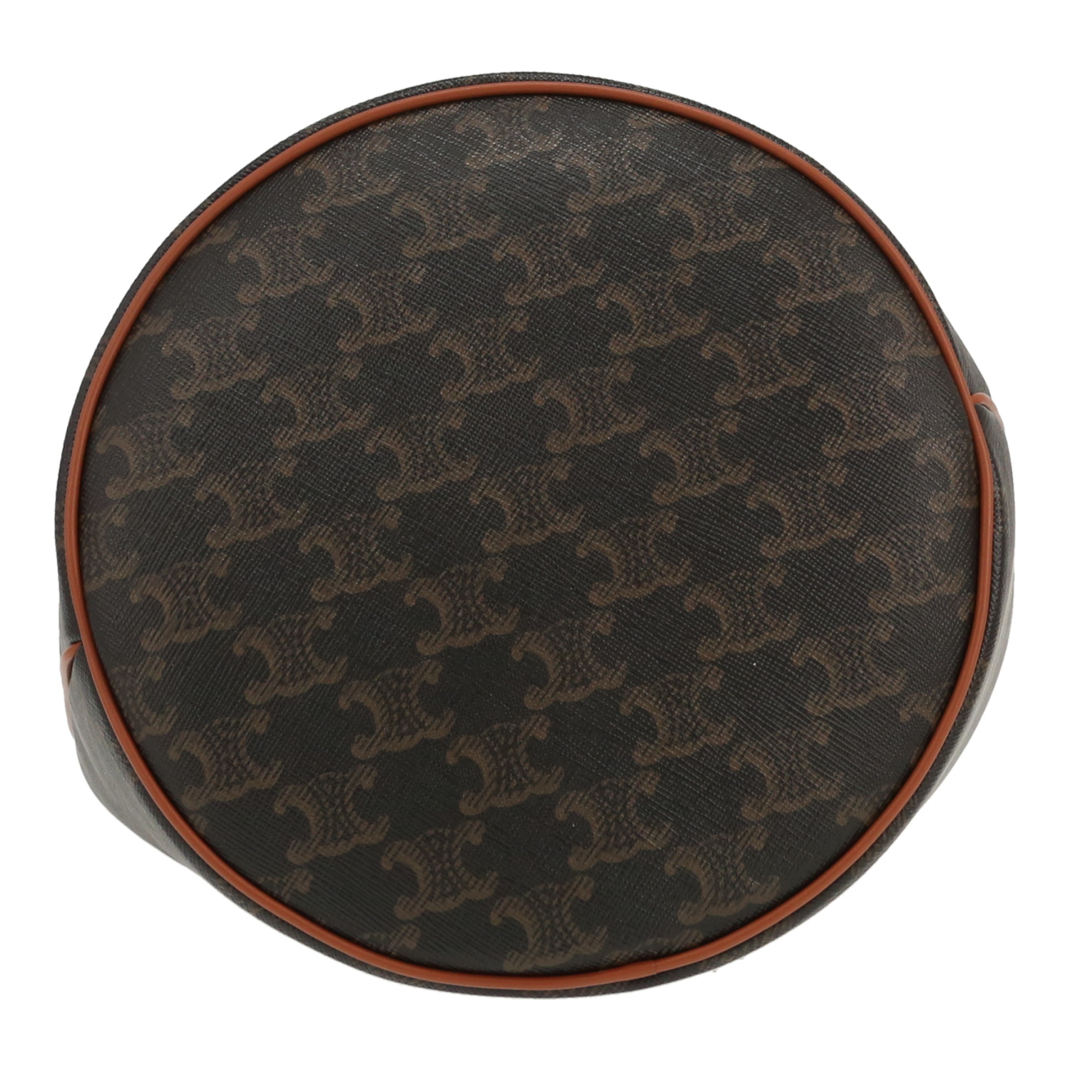 Sac bandoulière Celine  Seau en toile Triomphe marron et cuir marron - Detail D1