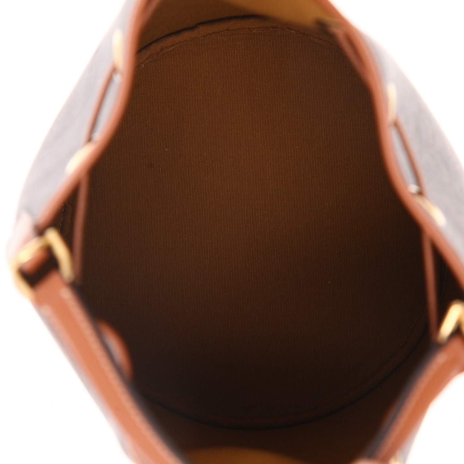 Celine  Seau shoulder bag  in brown "Triomphe" canvas  and brown leather - Detail D3