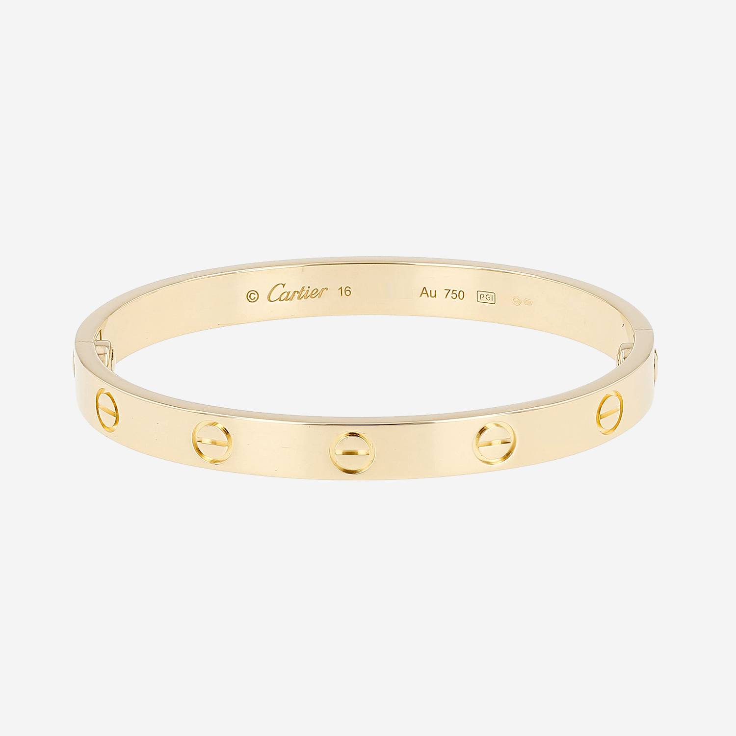 Cartier Love bracelet in yellow gold, size 16