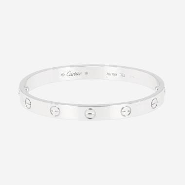 Bracelet Cartier Love en or blanc, taille 16