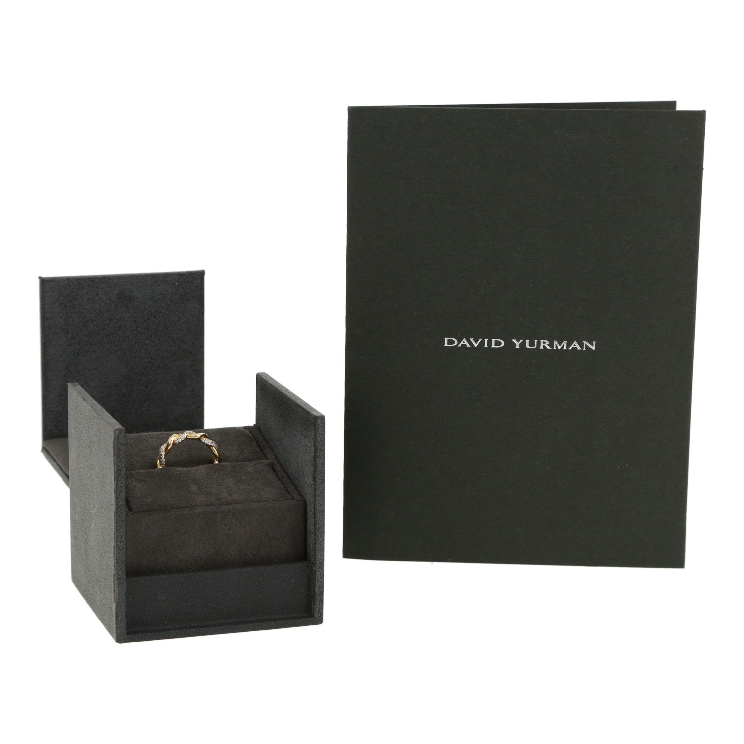 David Yurman  ring in yellow gold and diamonds - Detail D2