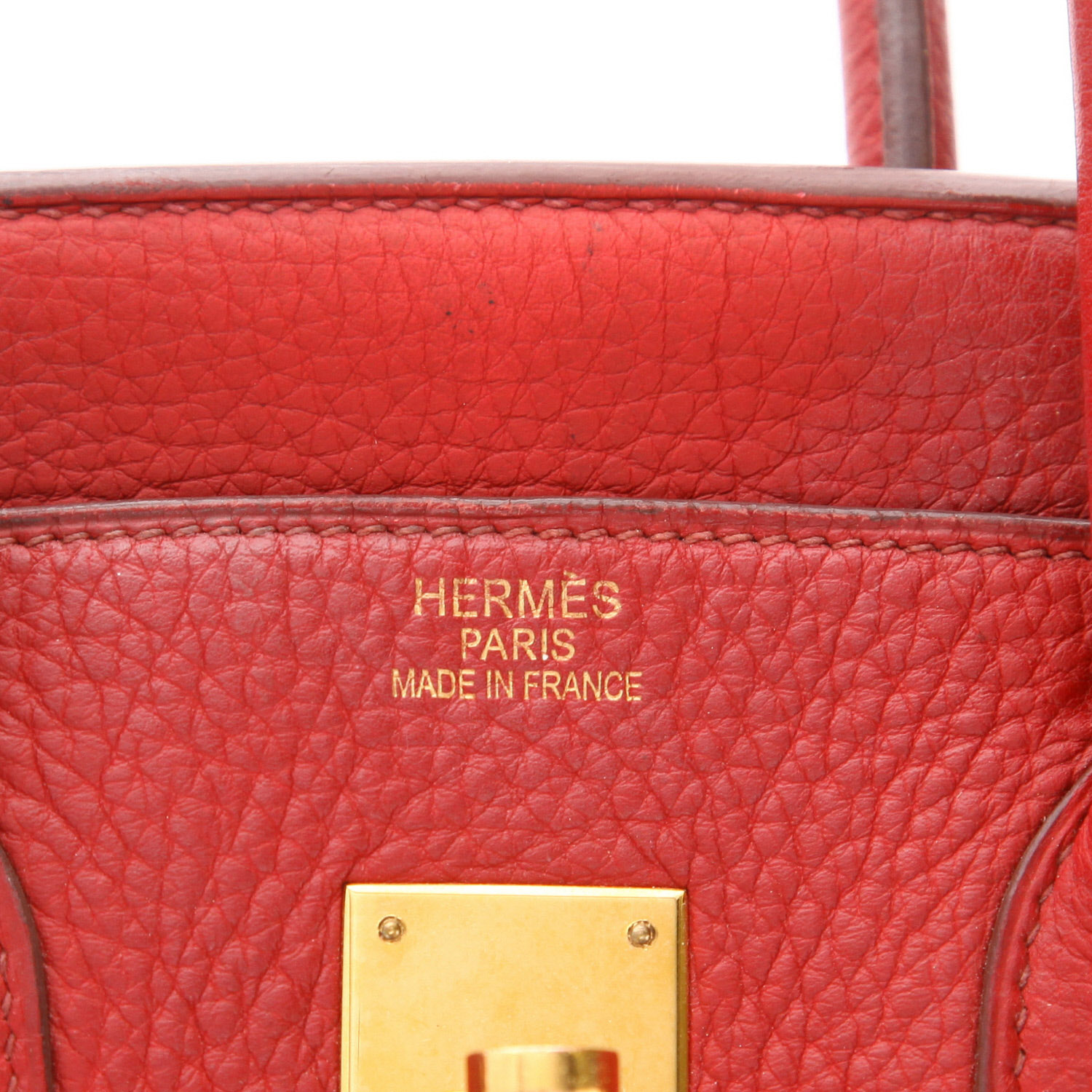 Sac à main Hermès  Birkin 35 cm en cuir togo rouge - Detail D2