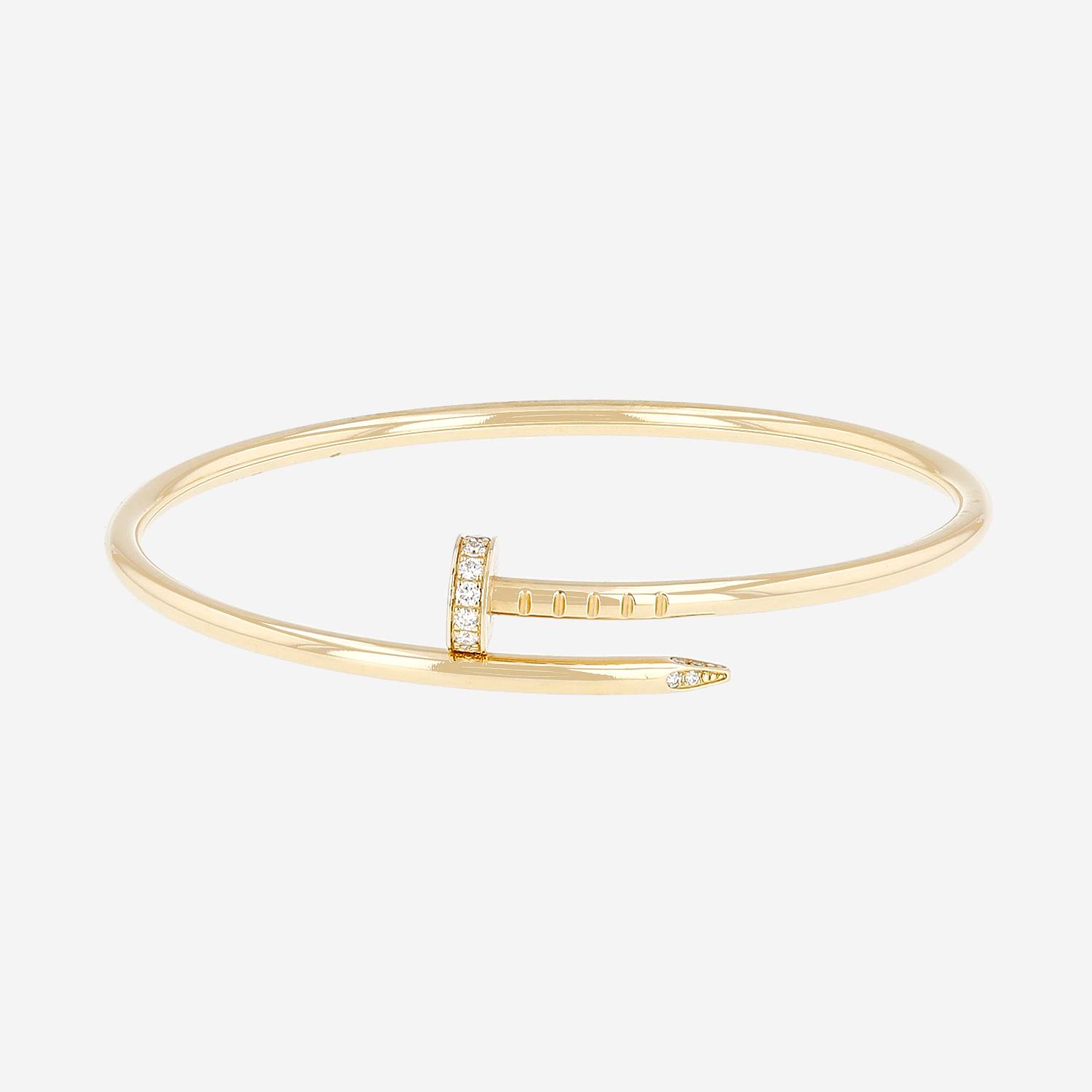 Bracelet Cartier Juste un clou petit modèle en or jaune et diamants, taille 15
