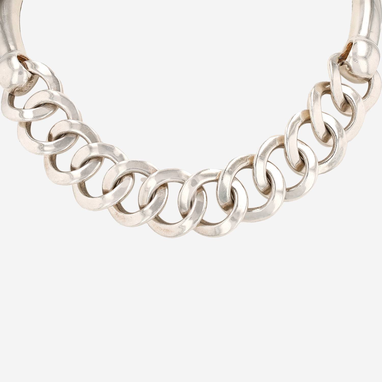Hermès  linked necklace in silver